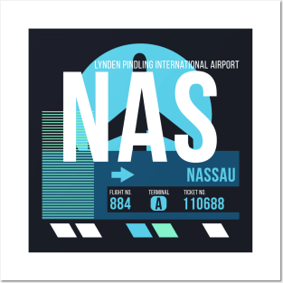 Nassau (NAS) Airport Code Baggage Tag Posters and Art